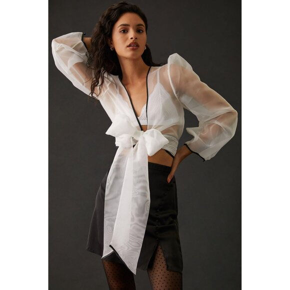 Maeve Anthropologie Sheer Bow‎ Front Top Size XL NWT - Picture 1 of 8